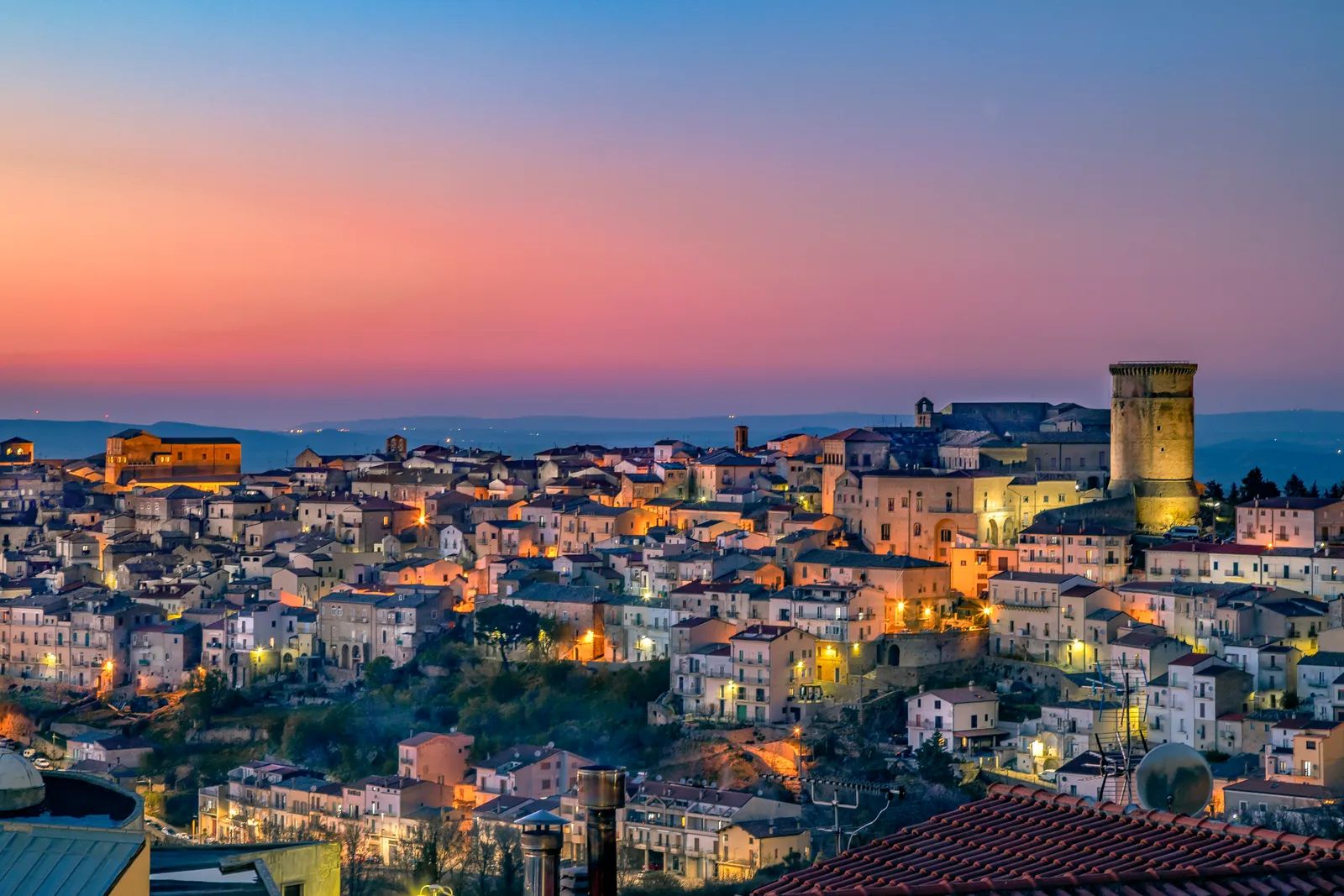 Panorama notturno di Tricarico